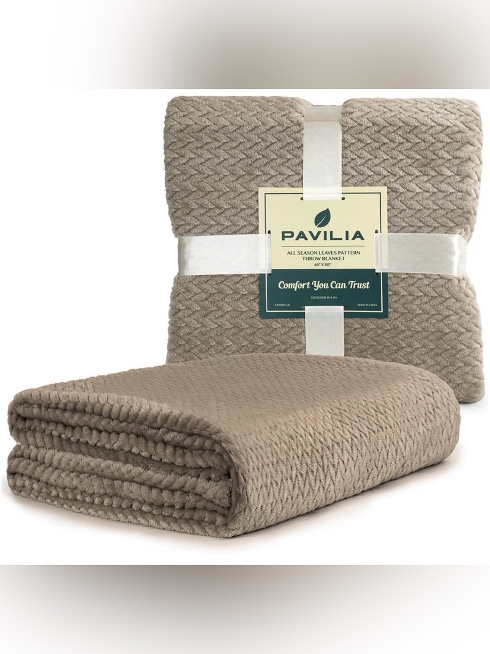 Pavilia Knit Throw Blanket - Soft All-Season Comfort